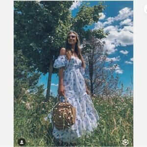 LoveShackFancy x Target Gemma Dress Large Floral Puff Sleeve Tiered Maxi Cottage